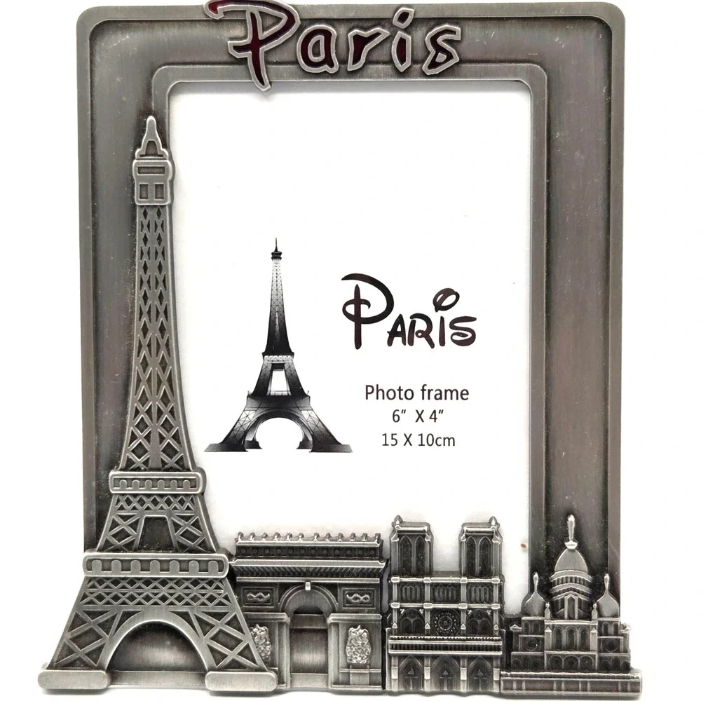 Paris Photo Frame French Souvenir Metal Frame Table Top Shelf Decor 4x6